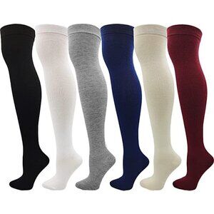 KNEE High Socks Lace Long Warm Stockings Boots Dress Casual Winter Fall NWT